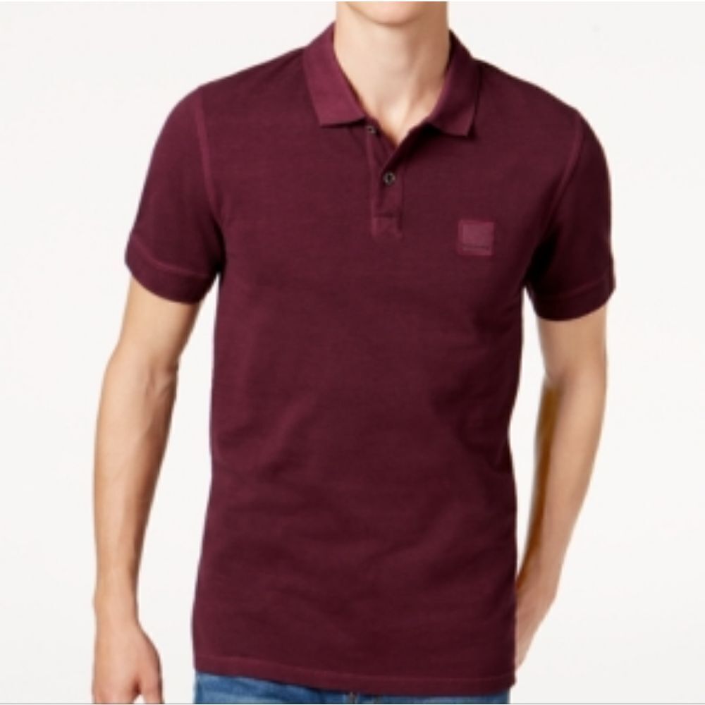 Boss Orange Pascha Slim-Fit Polo Shirt-DARK RED-Medium